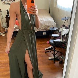 pretty little thing olive dress